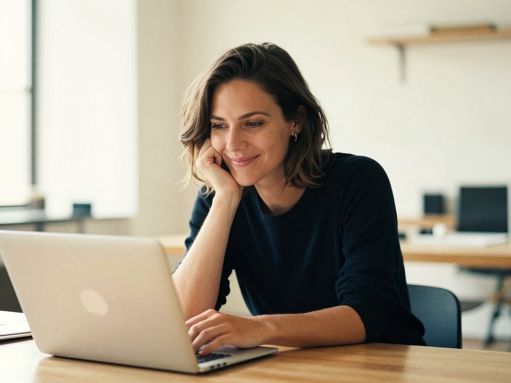 A founder calmly focused on their work, back in flow